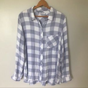 Kenneth Cole Reaction Blue White Plaid Button Down